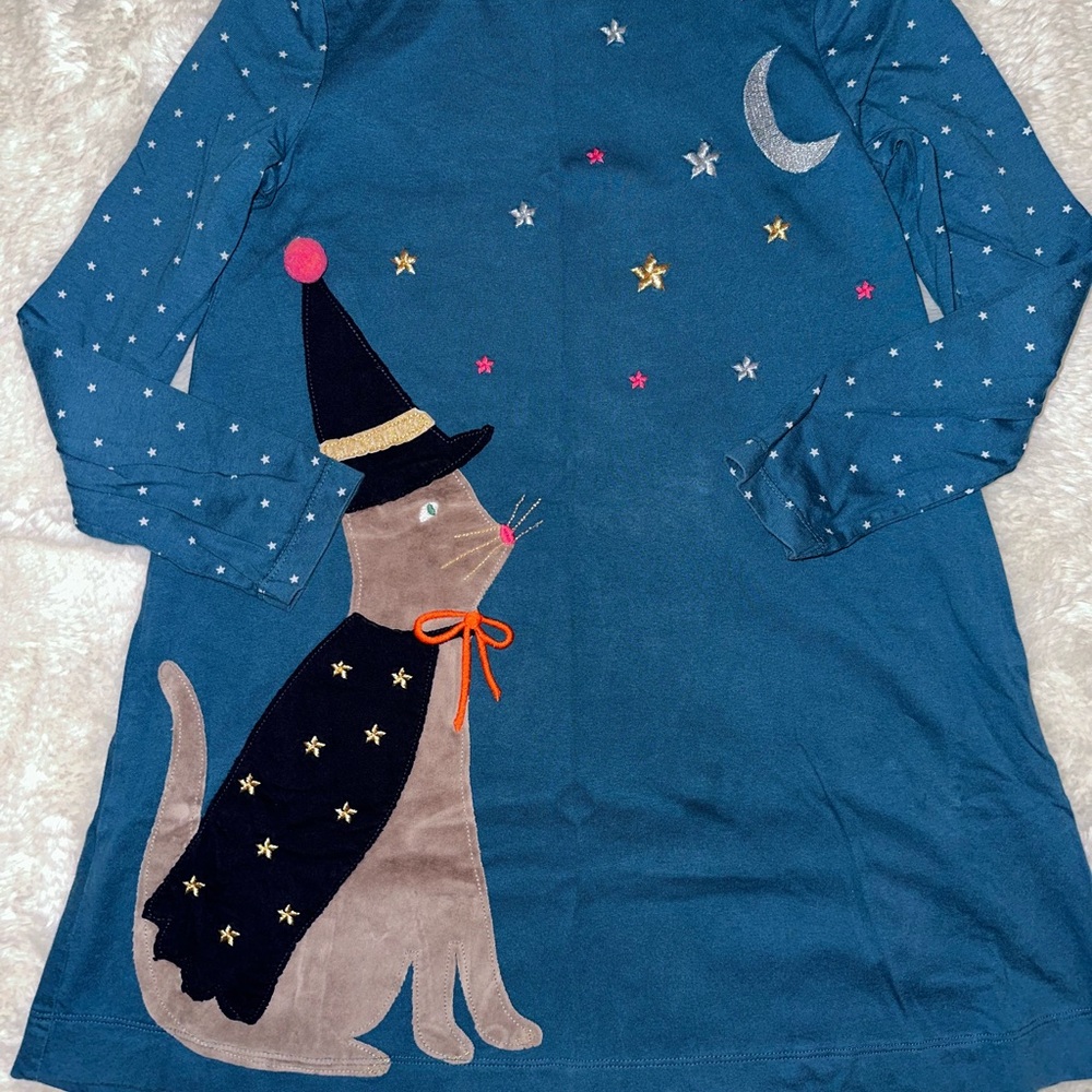 Boden Halloween Sorcerer Cat Dress 8/9